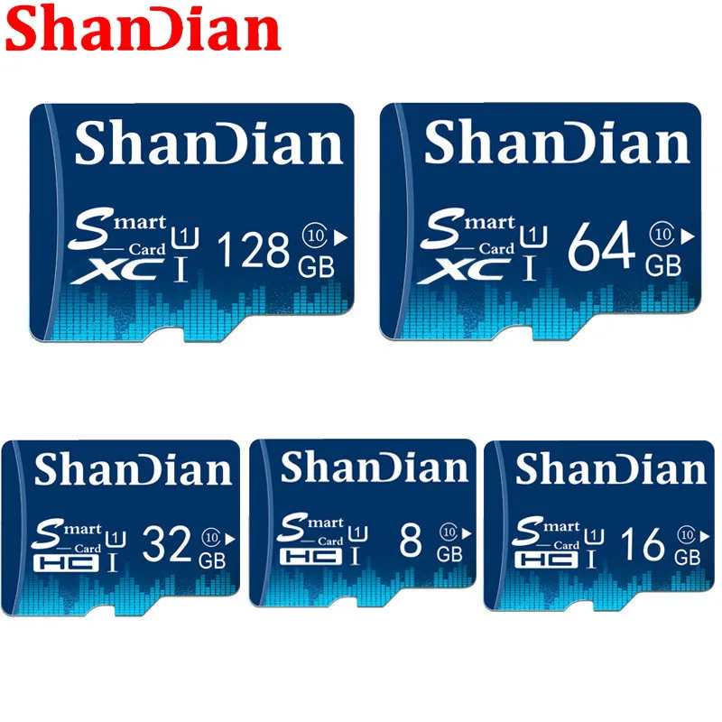 SHANDIAN mini chytrá SD karta 128GB TF USB blesk paměť karta s vnější obaly pro mobilní telefonů a fotoaparátů smartsd SD karta