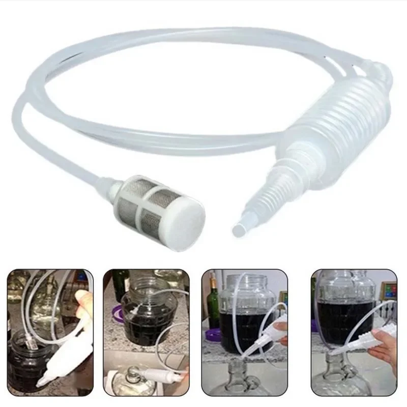 Kitchen Plastic Filter Brew Syphon Pack, White Vintage Hand Knead, Filter Tube Tool, DIY Wine Making