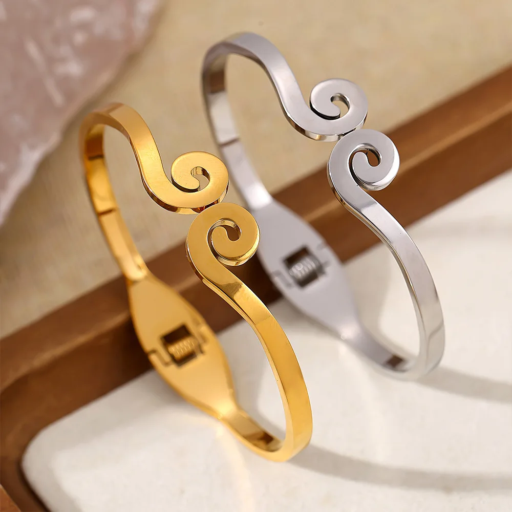 Wukong Gold Plated Bangle Bracelet For Women Stainless Steel Ethnic Waterproof Luxury Charm Couple Jewelry Gift 4