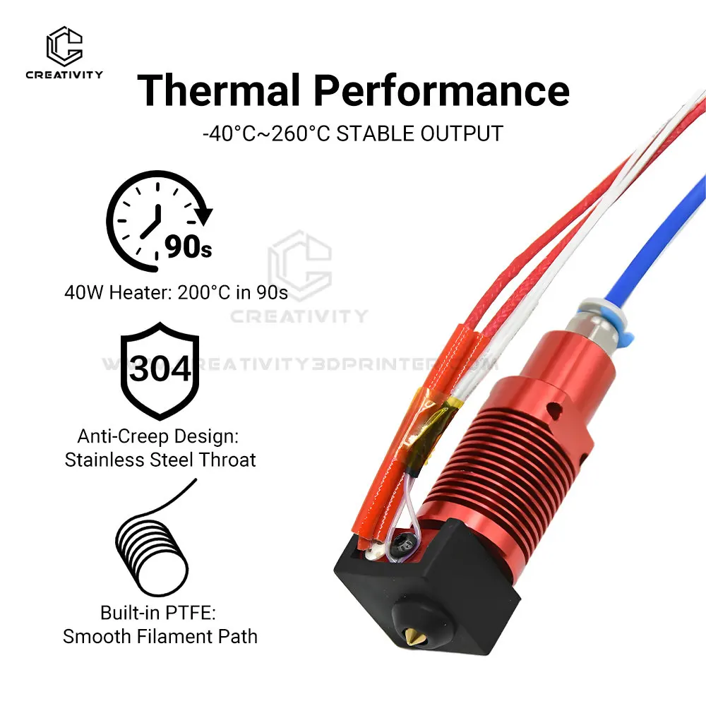 Metal J-Head CR10 MK8 Hotend Extruder Kit Heat Block Nozzle Heater Thermistor for CR10s Pro Ender3 V2 Ender 5 3D Printer