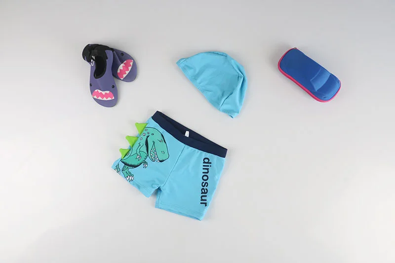 Swimming Trunks for Boy Cartoon Dinosaur Children's Swimsuit with Swimming Cap Toddler Baby Boys Bathing Suit Kids Swim Shorts