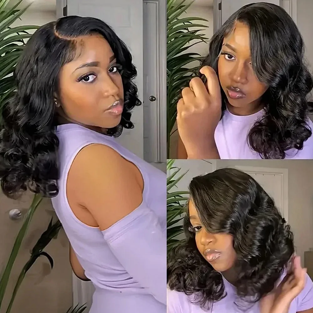 13x4 Lace Front Wigs Human Hair Pre Plucked Wigs for Black Women Short Glueless Wig Body Wave Lace Front Human Hair Wig 18 Inch