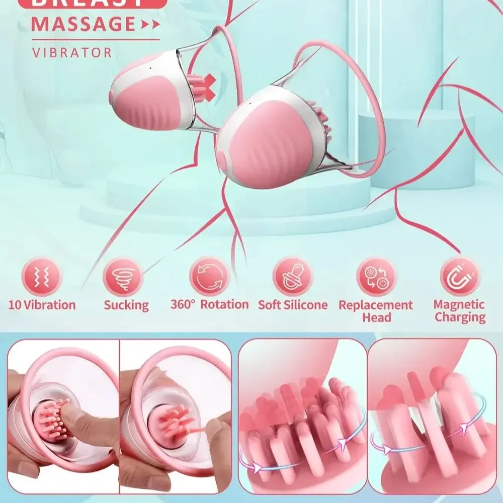 Nipple Suckers Sucking Stimulator Massager with 10 Vibrator Rotation Modes Adult Sex Toys for Women Couples Breasts Sucker nipple sex toys