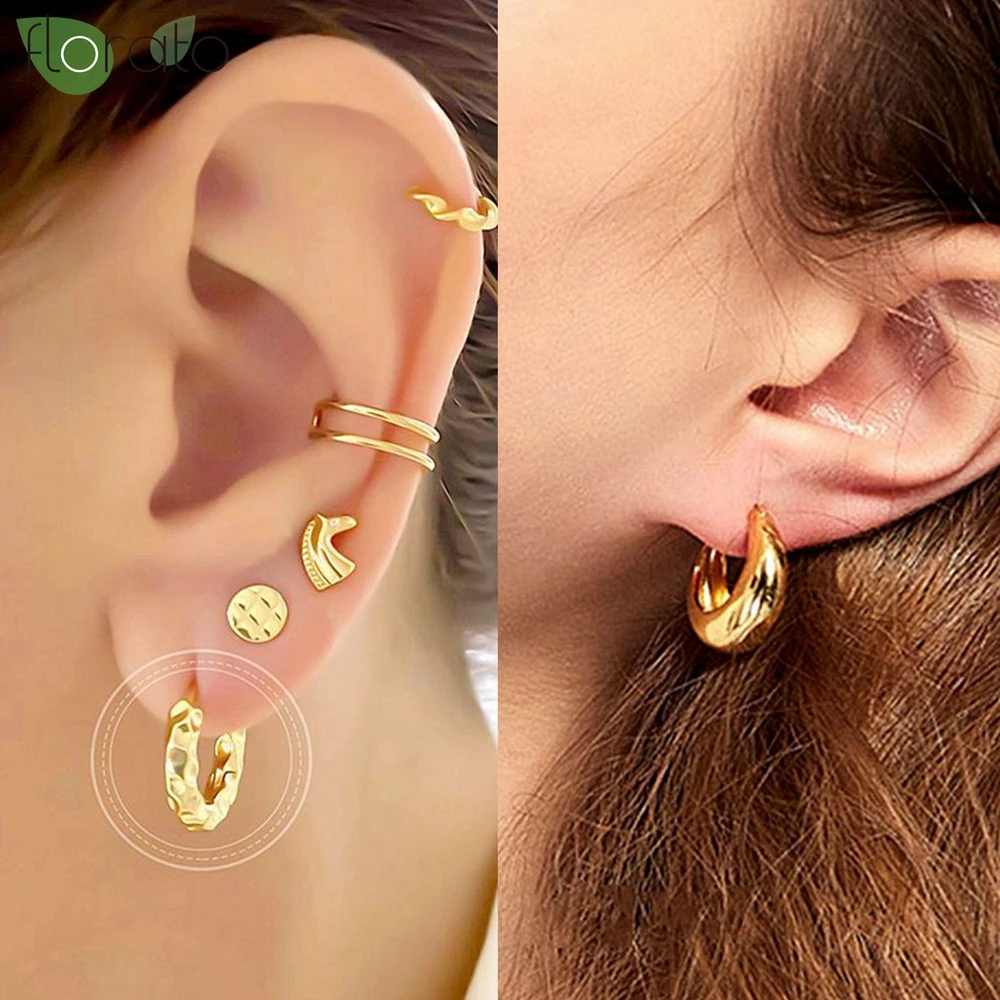 925 Sterling Silver Needle Vintage Luxury Small Earrings Fashion 18K Gold Hoop Earrings for Women Trend Piercing Jewelry Aretes 6