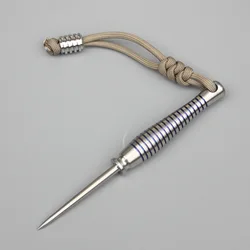 Aiguille à thé créative en alliage de titane TC4, outil d'auto défense polyvalent EDC, CNC, corde de parapluie, pendentif outil de brise vitre 