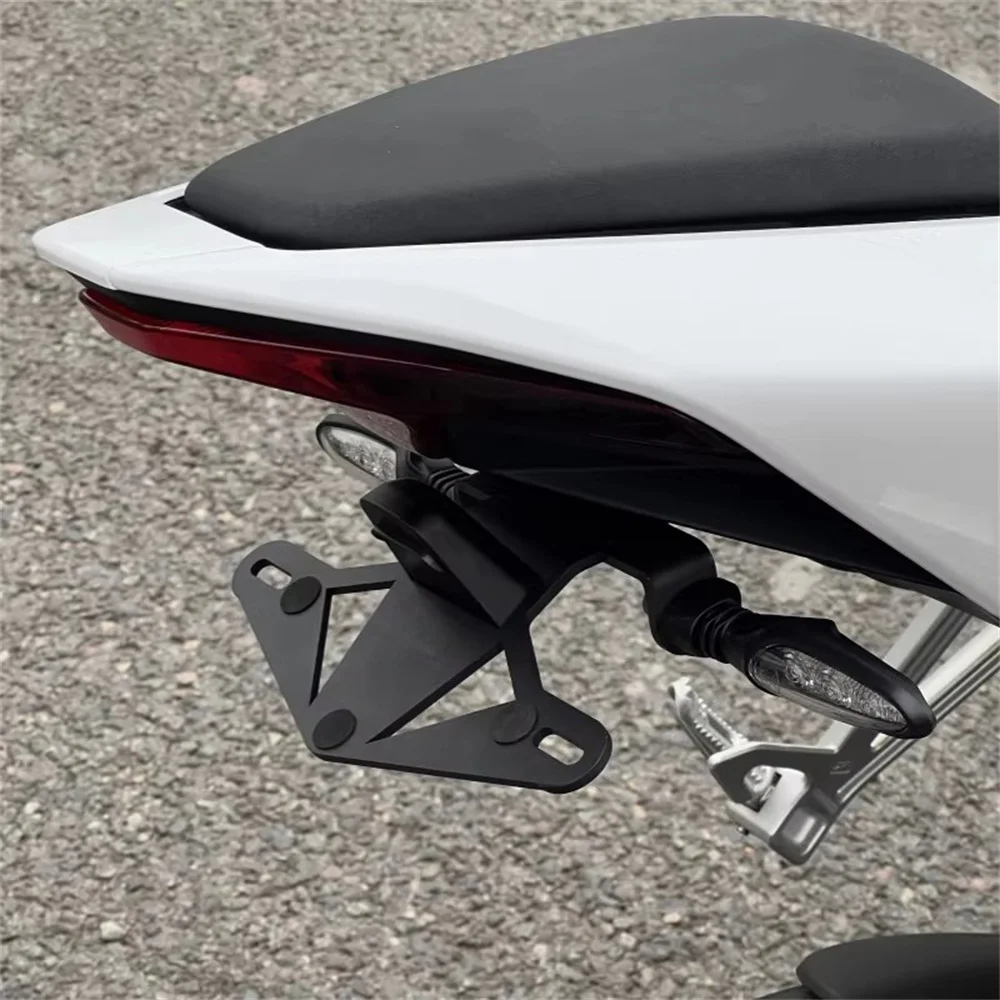 ZXMOTO 500RR ZX500RR 접이식 짧은 테일 번호판 프레임 두께 4mm 스테인레스 스틸 번호판 프레임 수정