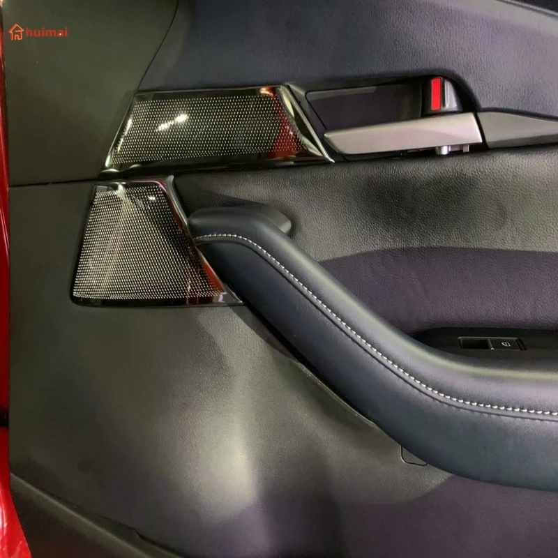 

RHD LHD For Mazda CX-30 CX30 2020 2021 Car Sticker Door Stainless Steel Inside Audio Speak Trumpet Sound Cover Ring Circle Trim