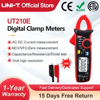 Pince multimètre numérique de courant AC DC UNI-T UT210E UT210D, pince True RMS, ampèremètre, testeur de tension, fréquence VFC, compteur de capacité 1
