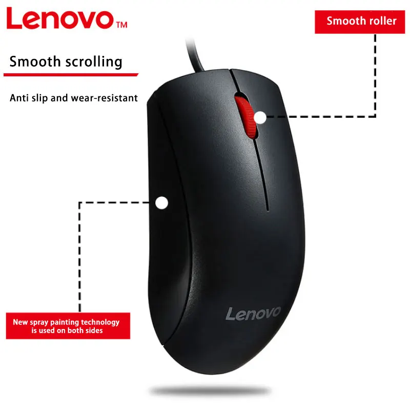 Mouse Lenovo Mouse M120 Pro Wired Hot Selling Office Black