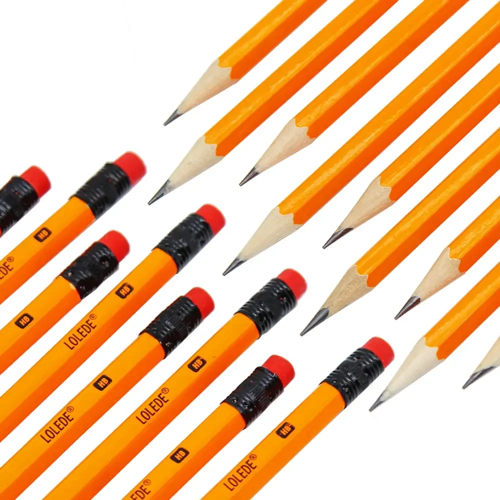 1/5/10Pcs HB Yellow Holder Sketch Pencil Wooden Lead Pencils Childrens Writing Pencils Office Painting Drawing School Stationery 6