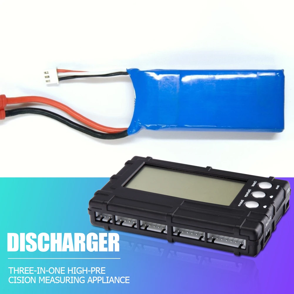 3 in 1 LCD RC Battery Discharger Balancer Meter Tester Voltage Balancer for 2-6s Li-Fe Battery Voltage Meter