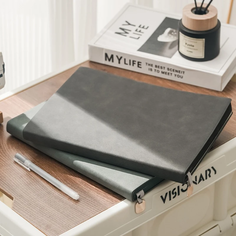 Leather Business Notebook with Thick Paper for Meeting and Work