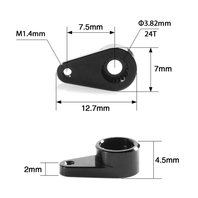 FUFU RC Car Accessories, DIY Metal Steering Gear Arm Drift Car For AFRC Steering Gear