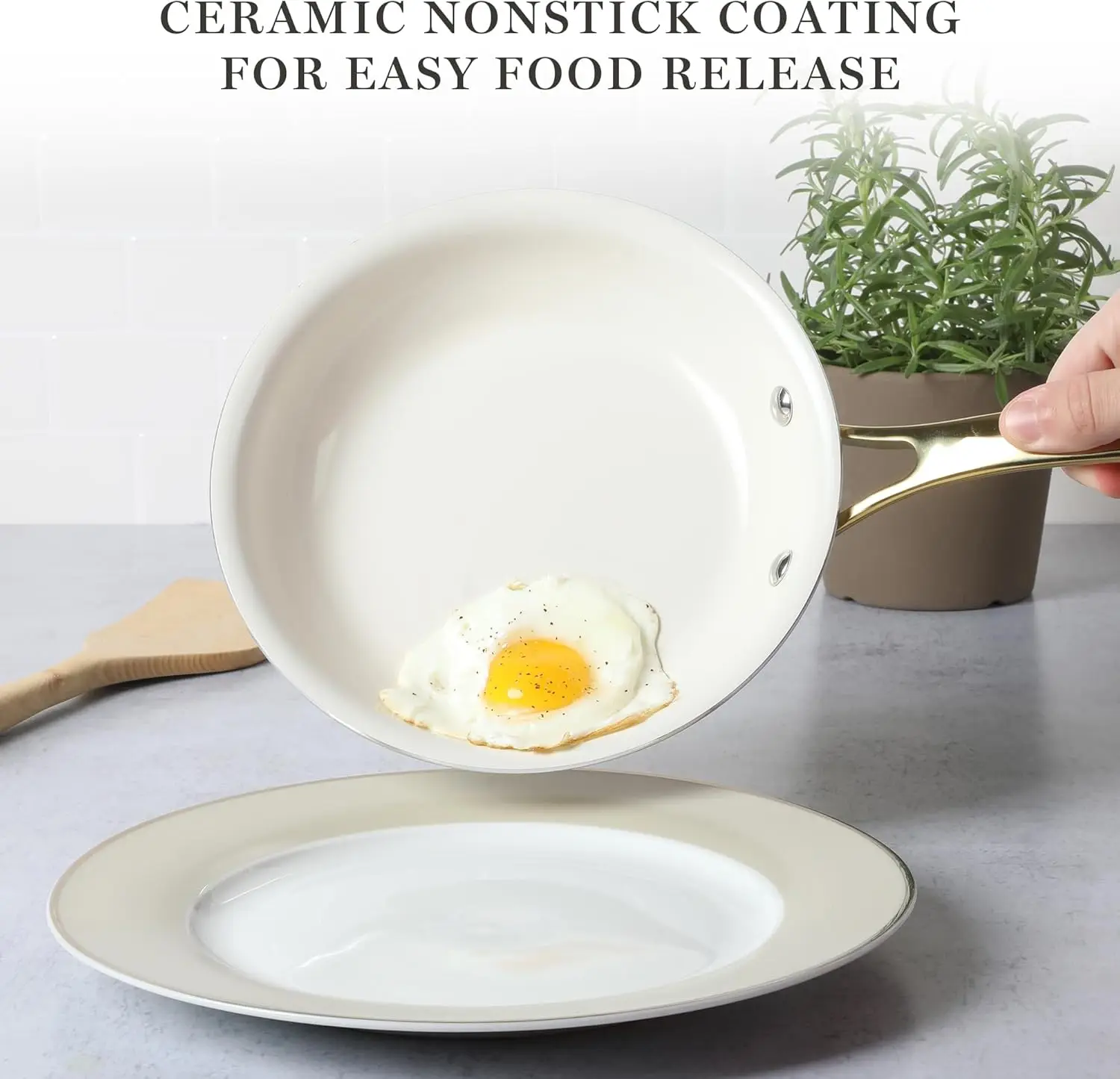 Free Ceramic Interior 10 Piece Heavy Gauge Enamel Aluminum Pots and Pans Cookware Set 3