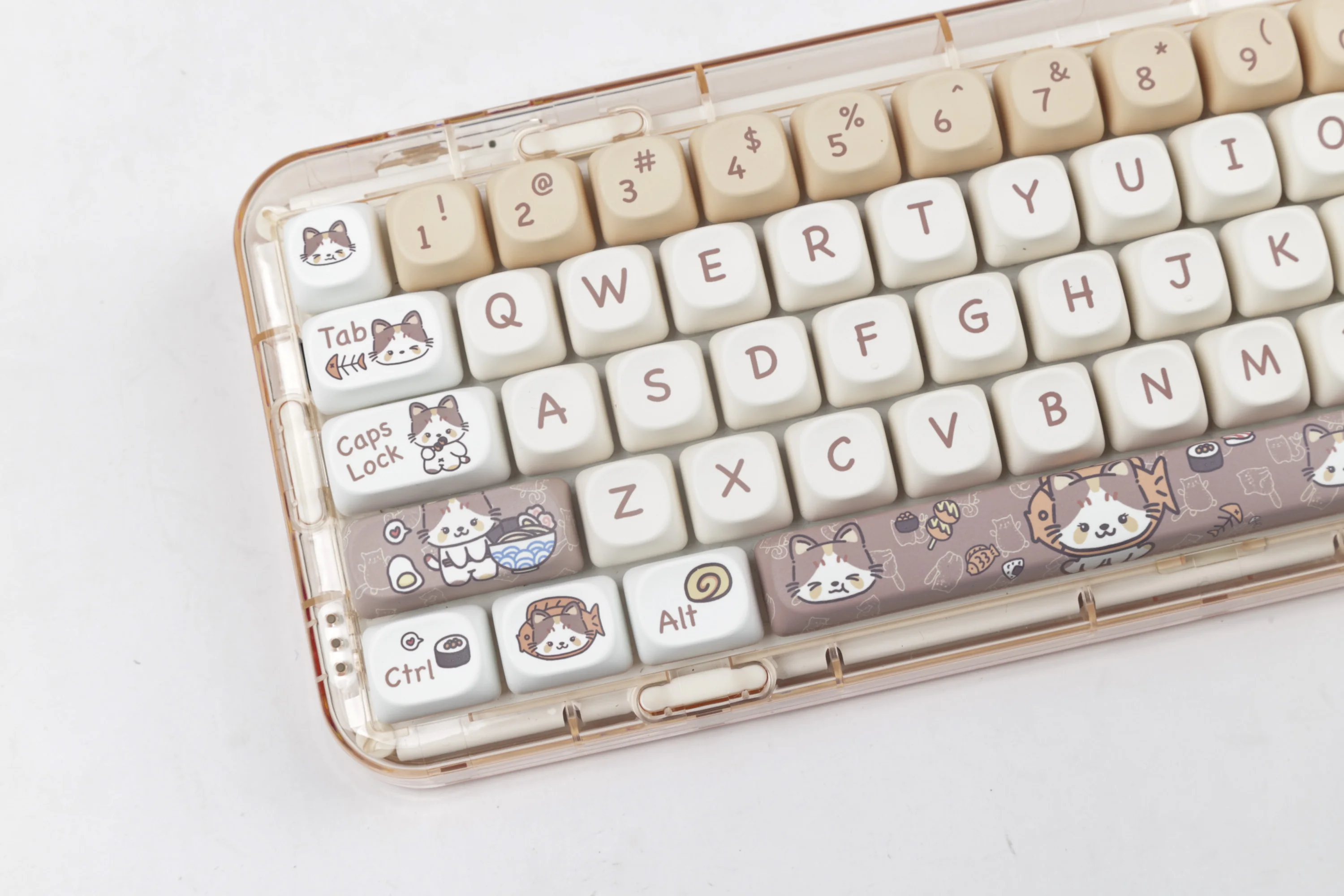Teclado mecânico Custom Key Cap Set, Meow