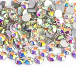 Premium Quality Glass Crystal Rhinestones - Flatback Glitter Stones for Nail Art and DIY Crafts (Crystal AB)