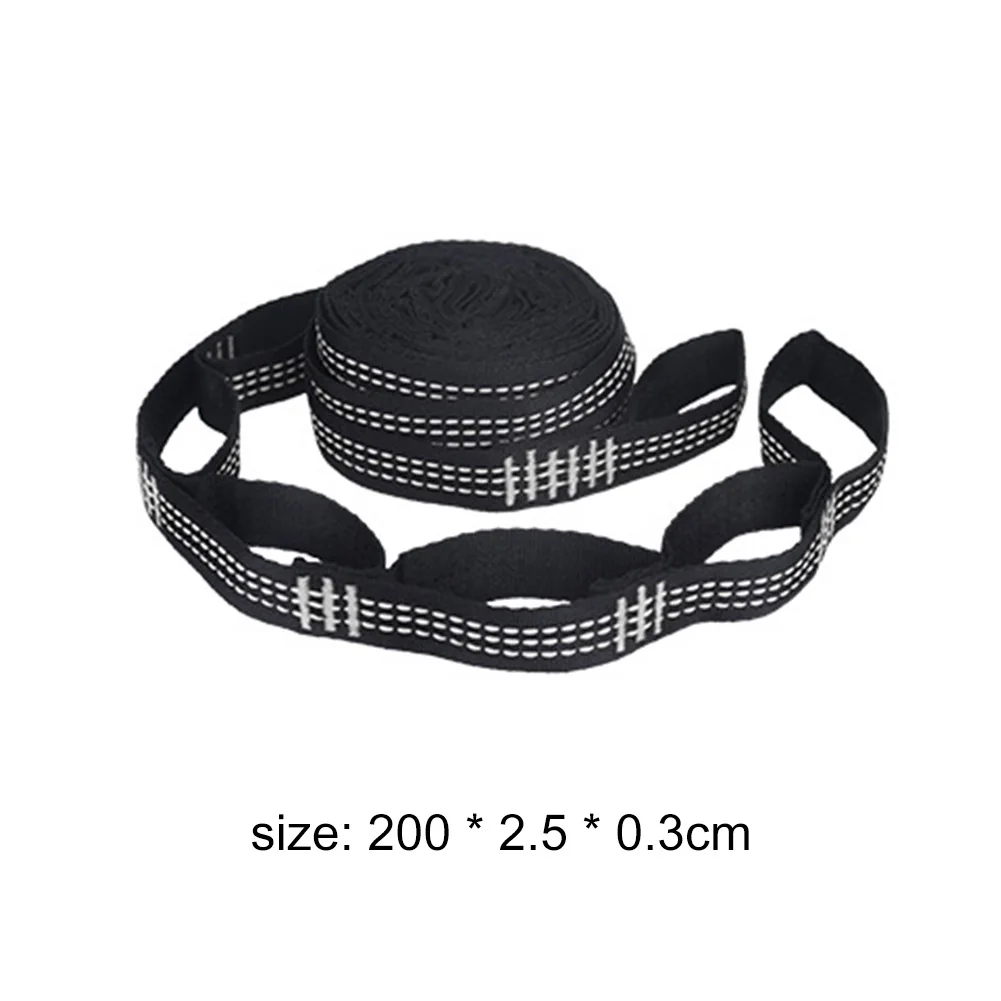 2Pcs Hammock Straps Special Reinforced Polyester Straps 5 Ring High Load-Bearing Barbed Black Outdoor Camping Hammock Straps 6