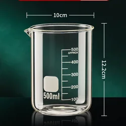 High Borosilicate Heat - Resistant Glass Measuring Cup with Clear Scale - 50 - 1000ml (500ml)