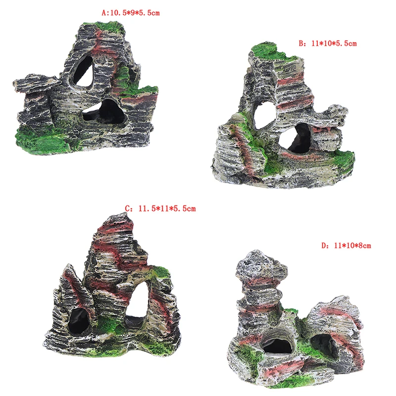 Mountain View Aquarium Rock Cave Tree Bridge Fish Tank Ornament Rockery Decor