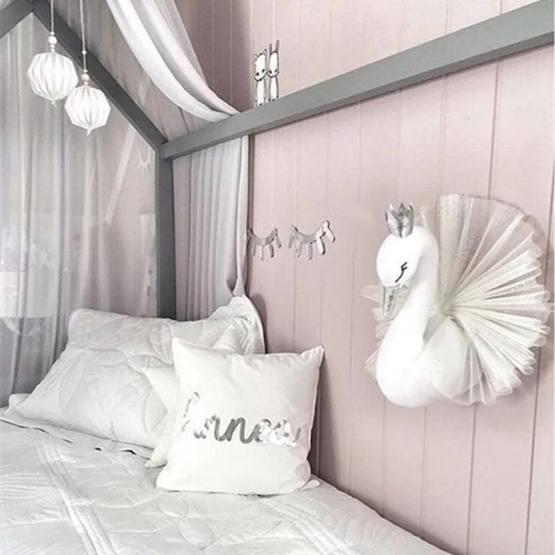 Plush Head Elephant Unicorn Deer Wall Hangings For Baby Bedroom Nursery Childhood Room Decor Kids Stuffed Animal Toys