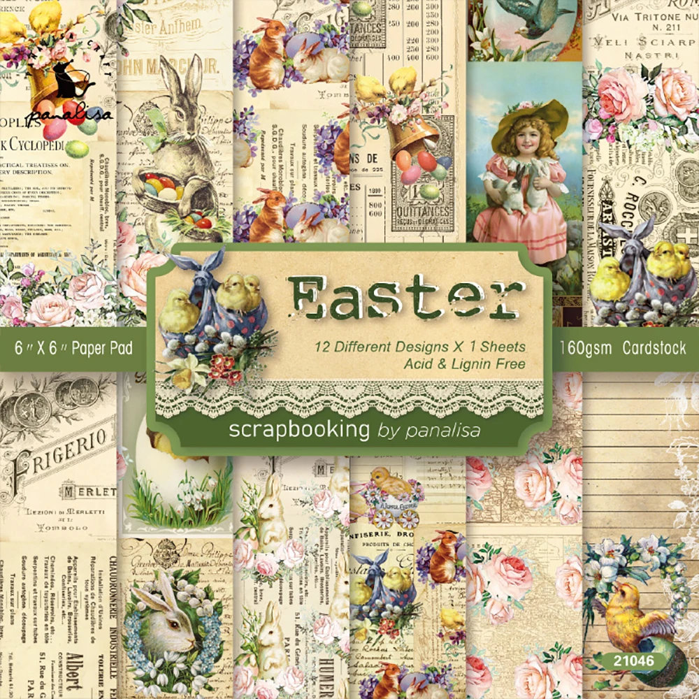 12 Sheets 6X6 Vintage Easter Paper Scrapbooking Patterned Paper Pack Handmade Craft Paper Background Pad Card saying 10 sheets retro material paper journal stationery vintage decorative diy craft background paper scrapbooking supplies