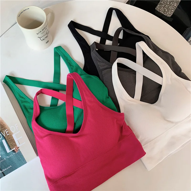 Women Cross Strap Sports Bra Yoga Bra Top Women Push Up Sport Bra Gym Crop  Top Brassiere Fitness Top Sport Bh Breathable Bras - AliExpress