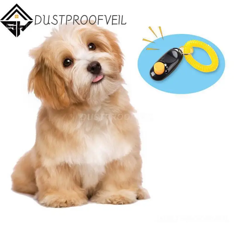 

Новый регулируемый ремешок на запястье из прочного материала для дрессировки домашних животных кликер для обучения собак удобно носить с собой