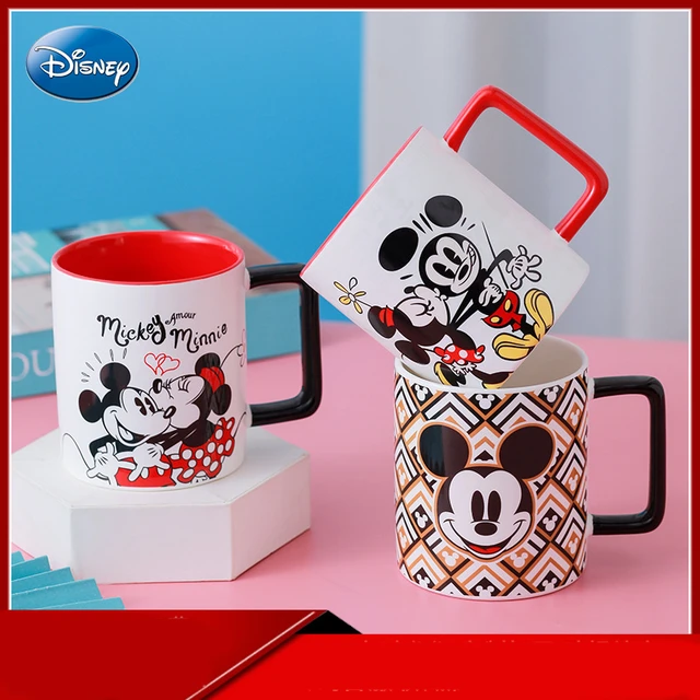 Disney Anime Mickey Mouse Minnie Mouse Measuring Cup With Scale High  Temperature Resistant Household Milk Cup - AliExpress