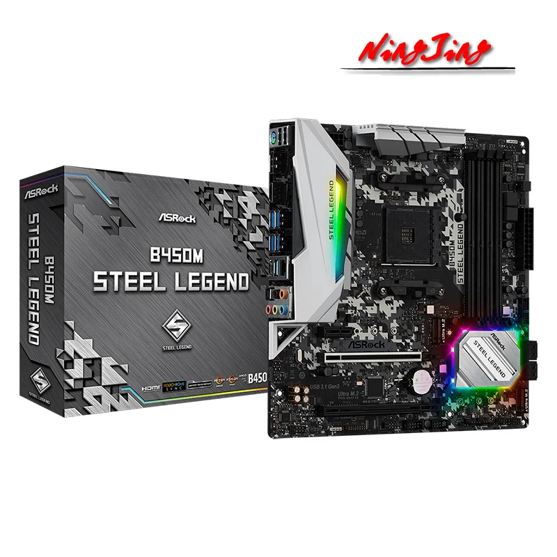 ASRock SteelLegendマザーボードAMD ryzen 5 3600 AMD Ryzen 5 3600 & B450M STEEL LEGEND