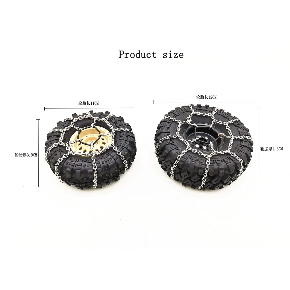 Rc Snow Chain TRX-4 Axial Accessory 4Pcs RC Crawler Snow Chains - Metal Tire Chains ...