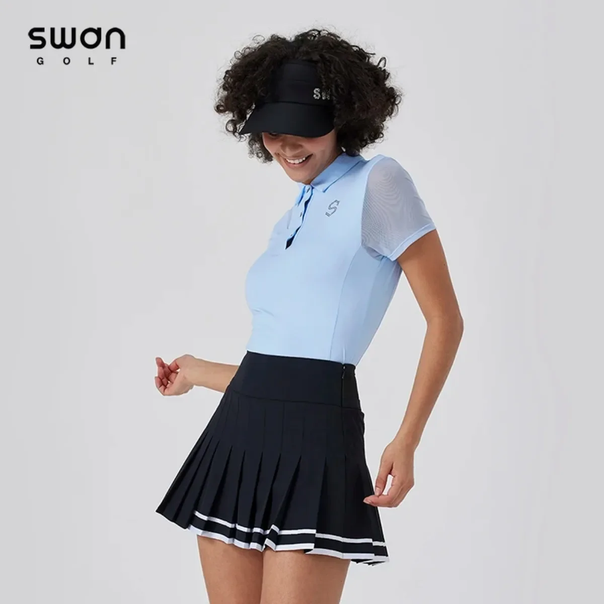 SG Golf Pleated Skirt with Inner Shorts and Elastic Waistband-Women's Outdoor Sports Short Culottes for Training and Exercise