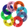 16pcs Multicolor Round Clothes Dividers Plastic Reusable Closet Rack Dividers 3.5 inch with Size Mark Hanger Separators 3