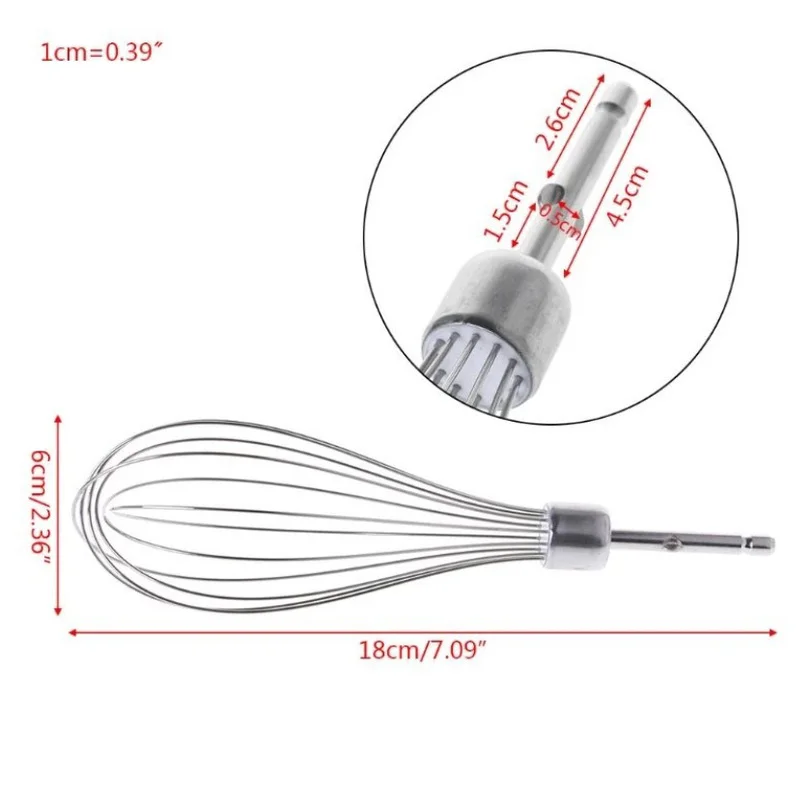 Electric Whisk 12 Wire Stainless Steel Balloon Whisk Manual Mixer Kitchen Baking Appliance Cream Butter Mixer