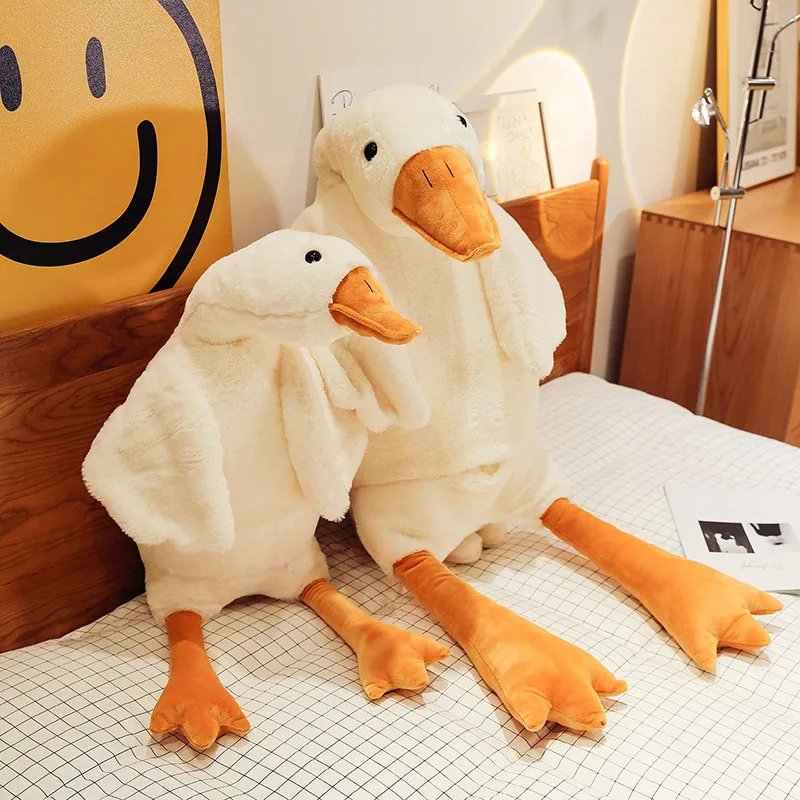 Juguetes de peluche de ganso blanco grande para niños, almohadas de pato  gigante para dormir, súper cojín de sofá, muñecas de animales de peluche, regalos  para niños, 50-190cm