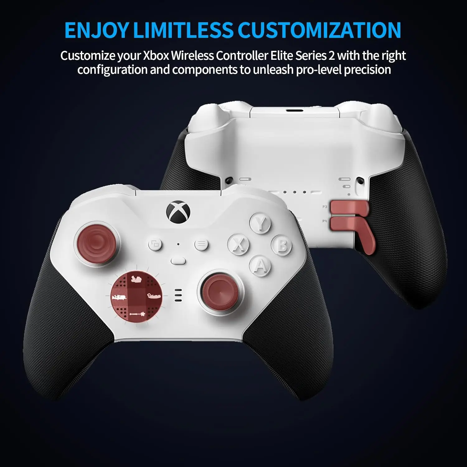 Joysticks For Xbox Elite Series 2 Elite 2 Controller 13 in 1 Gears of War Edition Thumbsticks Analog Sticks 4 Paddles, 2 D-Pads - 5