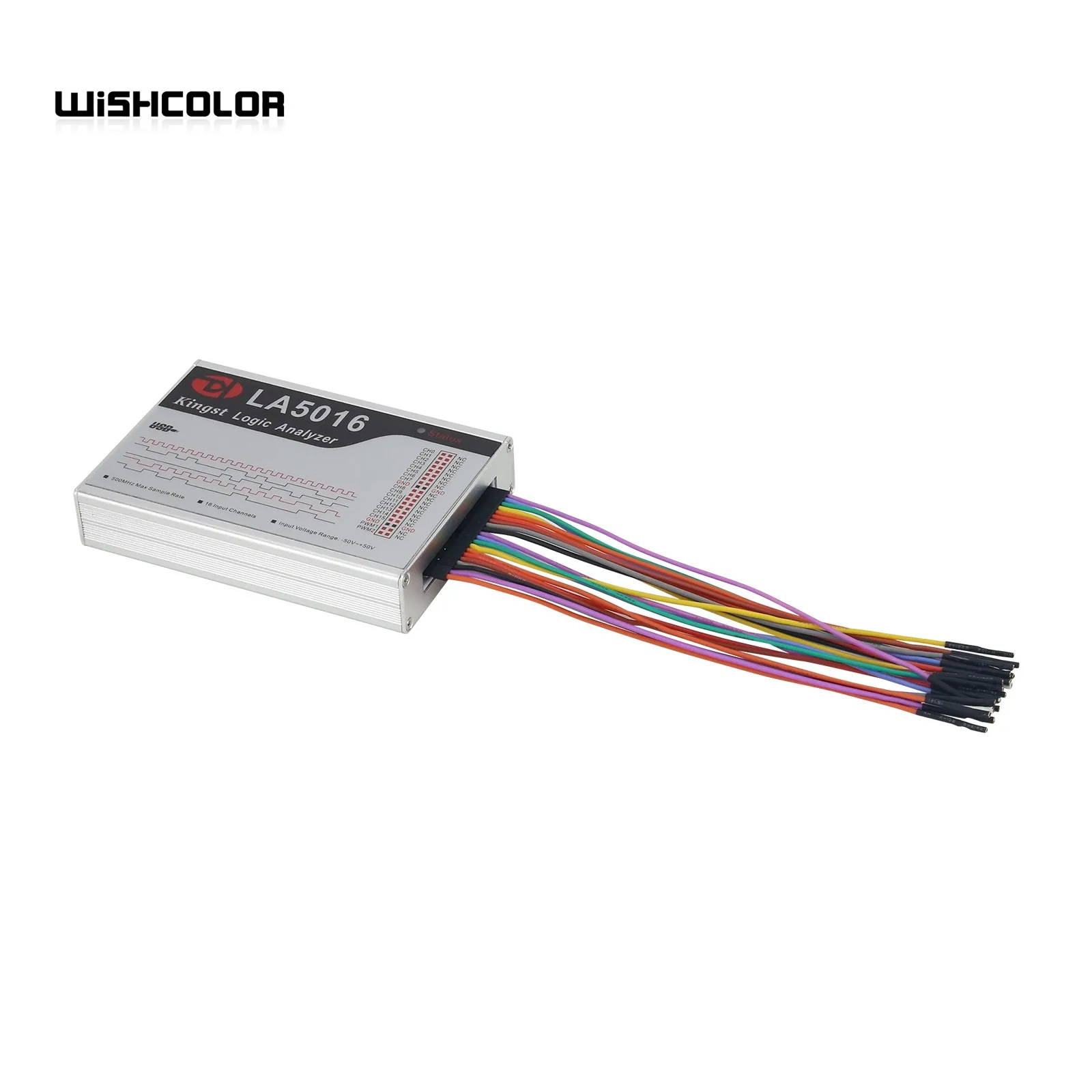 Wishcolor USB 로직 분석기, 16 채널 최대 샘플링 속도 500M, 10G 깊이 조절 가능 PWM 출력, LA5016