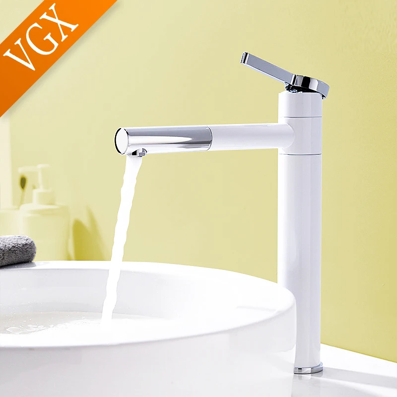 Bathroom Faucets Basin Mixer Sink Tall Faucet Washbasin Taps Hot Cold Rotating Tapware Crane Brass
