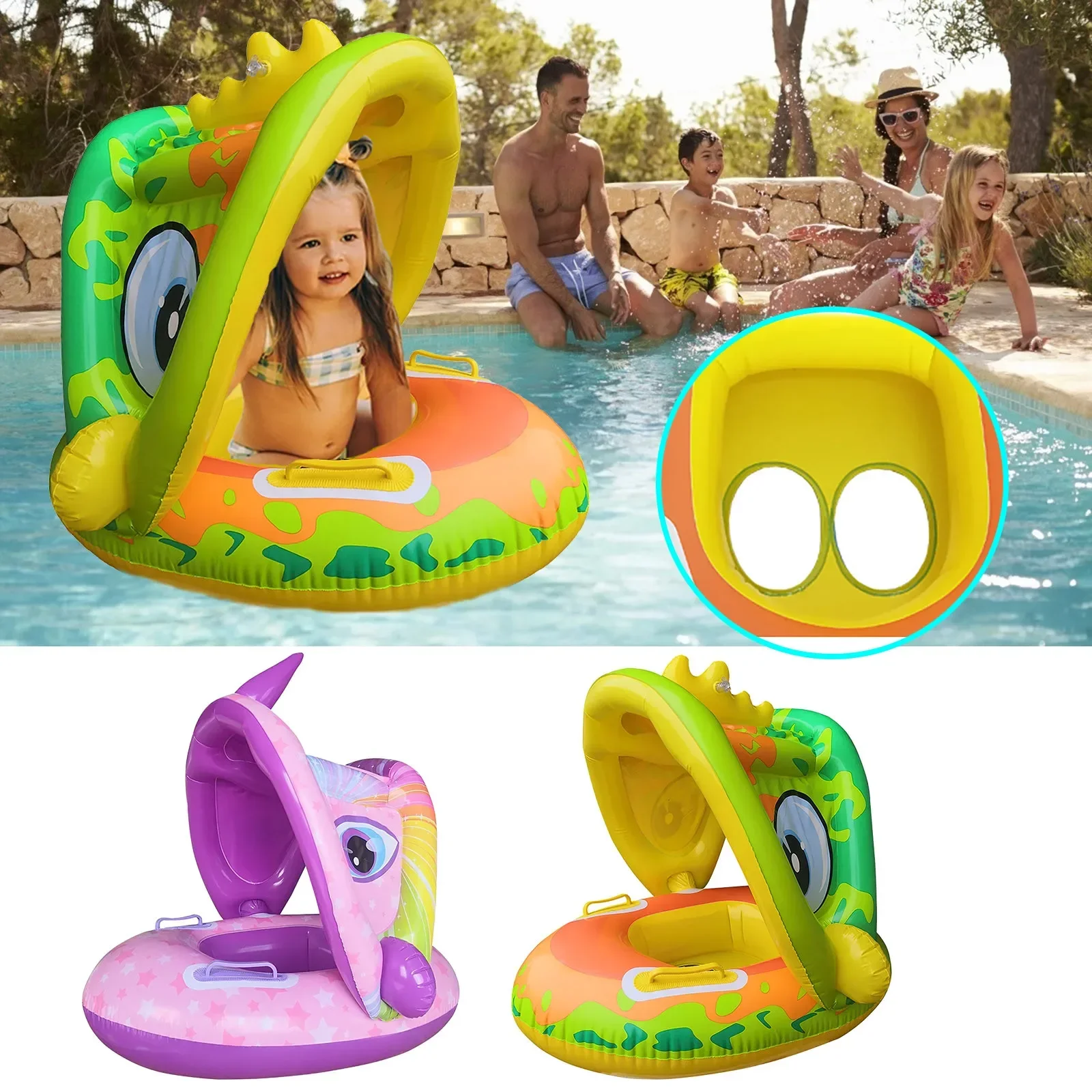 Inflatable Toys for Children Summer Pool Fun Toys for Outdoor Water Sports Baby Swimming Ring with Pool for Children Games 2