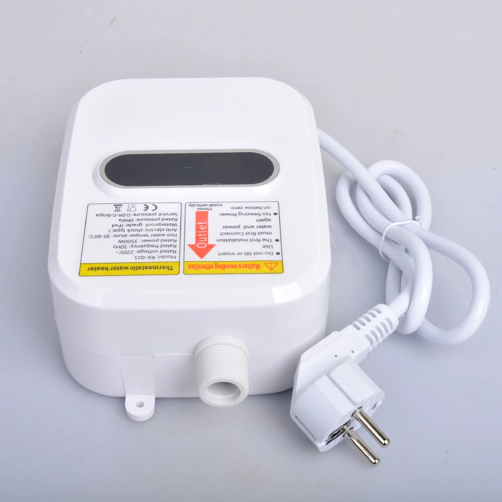 Electric Water Heater Instant Water Heater Shower Bathroom Faucet EU Plug Hot Water Heater 3500W Digital Display for Country House Cottage Hotel