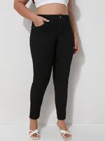 Plus Size Black Jeans Mid rise Ankle length Women's Denim Trousers Classic Design Fashion Staple - Image 4