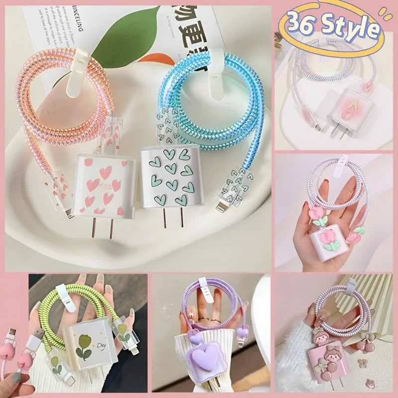 Custodia Protettiva Per Caricabatterie 3D In Stile Multi-Stile Per Apple 18W 20W Avvolgicavo Set Wrap Per Iphone Cord Protector Organizer