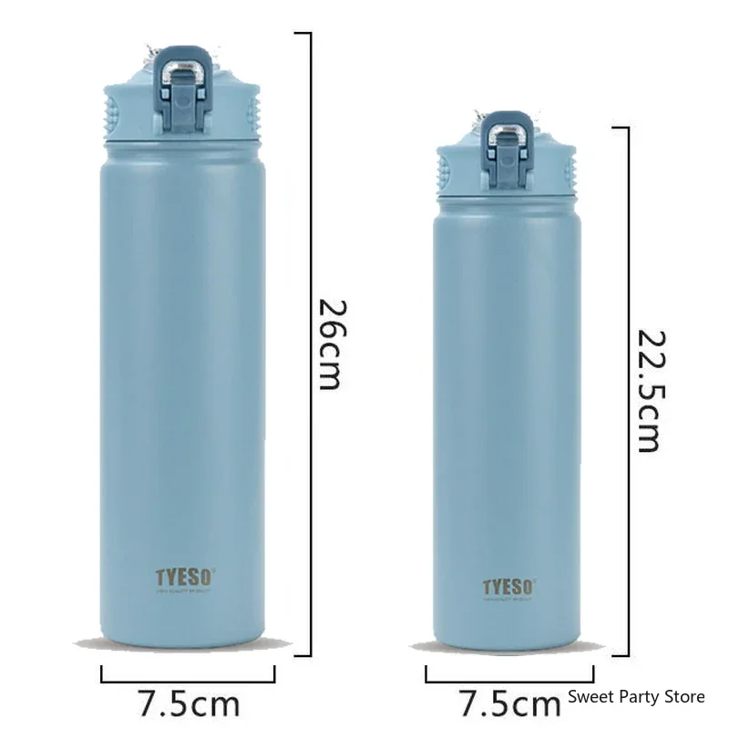 550Ml Tiesto Thermos Bottle With Straw Stainless Steel Vacuum Flask Keeps Cold and Heat Thermal Mug Sports Water Bottles