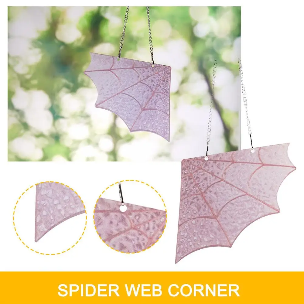 Spiderweb Door Topper Spider Webs Stained Acrylic Window Wall Hanging Door Frame Ornament For Vacation Bedroom Livingroom