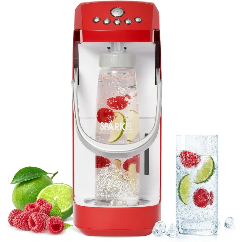 

Spärkel Beverage System Cherry Red Sparkling Water Maker No CO2 Tank Needed Carbonated Water Machine that Uses Fresh