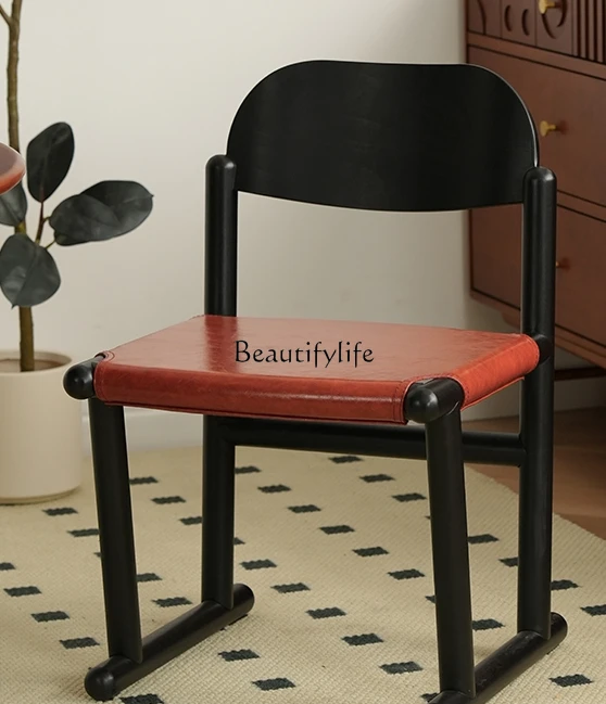 

Solid Wood Dining Chair Retro Domestic Backrest Desk Office Chair