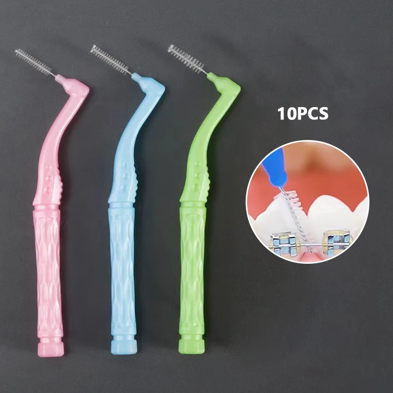 

10 Pcs L-Shape Ultra Fine Interdental Brush for Orthodontic Correction