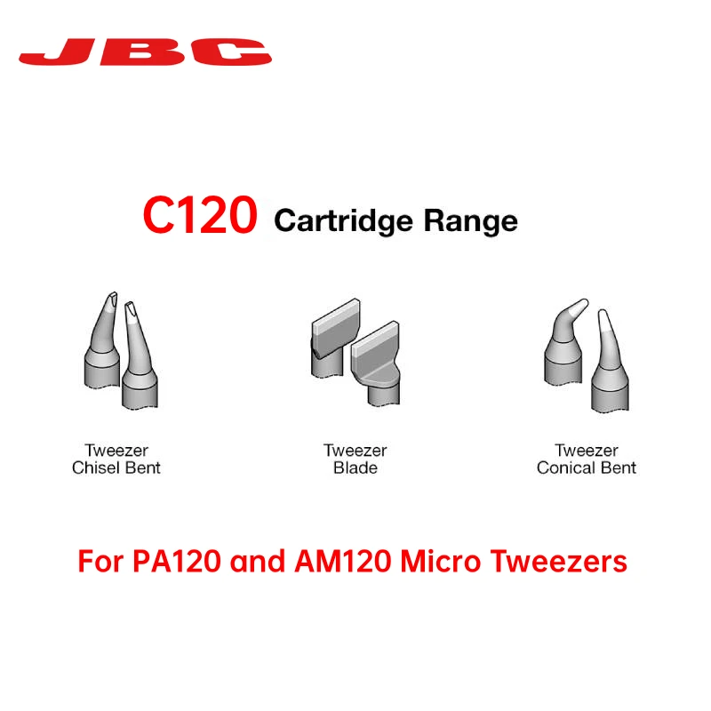 

JBC Original C120 Soldering Iron Tips Nozzle Fit CP Rework Welding Equipment Adjustable PA120 AM120 Micro Tweezers SMT Chip SOP