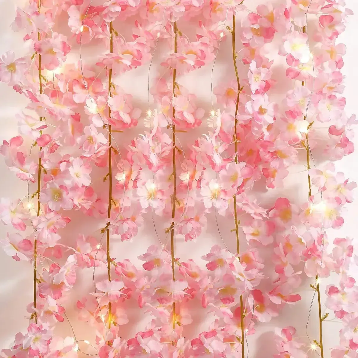 Led lights led string lights string lights 1PC LED Cherry Blossom String Lights Artificial Flower Vines Fairy Garland Lights for Bedroom Wedding Party Christmas Decoration