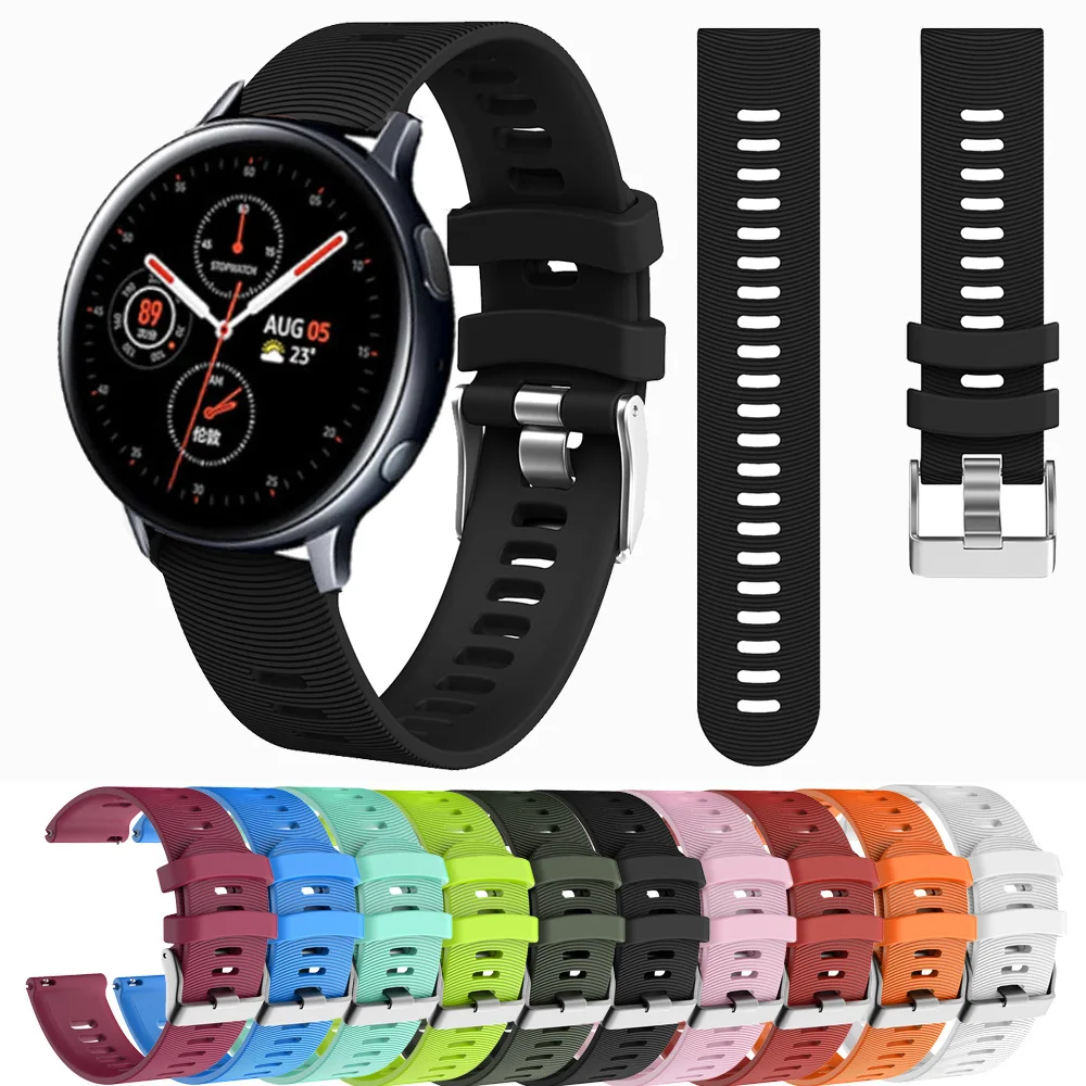 

Ремешок силиконовый для Samsung Galaxy Watch Active 2, спортивный браслет для Amazfit GTS 2 Mini Bip U Pro, 40 мм 44 мм 20 мм