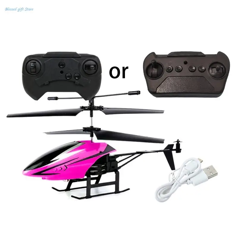 2 Channel Helicopter USB Rechargable Remote Control Aircraft Model with LED Light Mini Helicopter for Kids 2